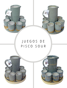 juegos de pisco sour de ceramica gres