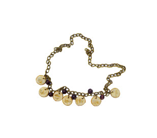 collar de ceramica gres con cadena metalica
